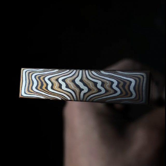 Трёхцветное мокуме Danilchenco Custom-Steel 38×20×8 мм